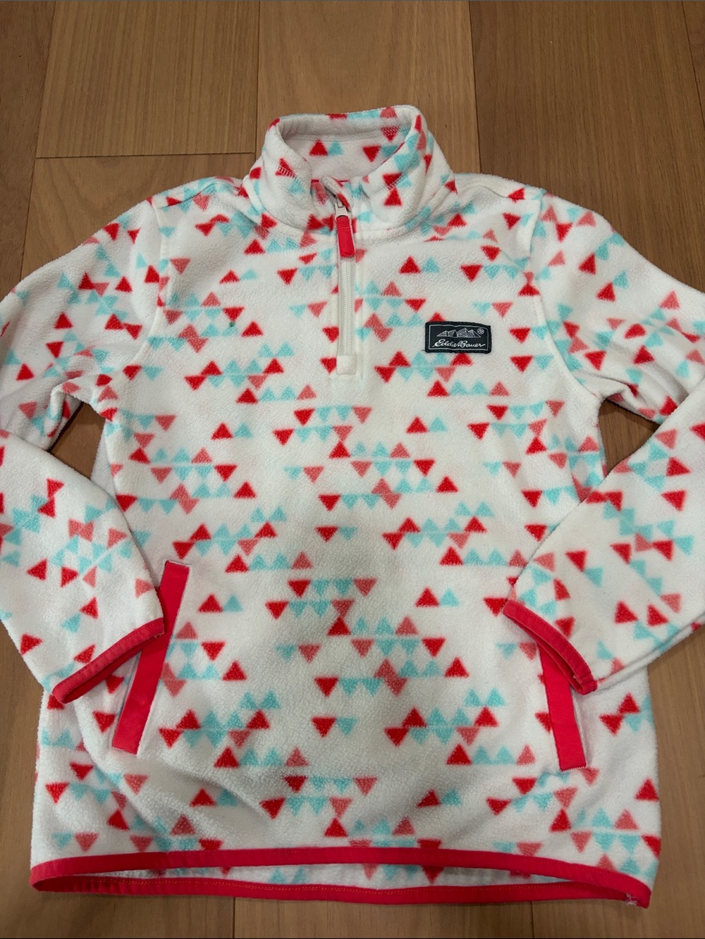 Eddie Bauer White Fleece Pullover Half-Zip